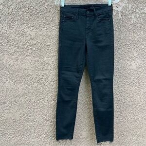 Mother The Looker High Rise Ankle Fray Black Jeans Women's 25 Not‎ Guilty